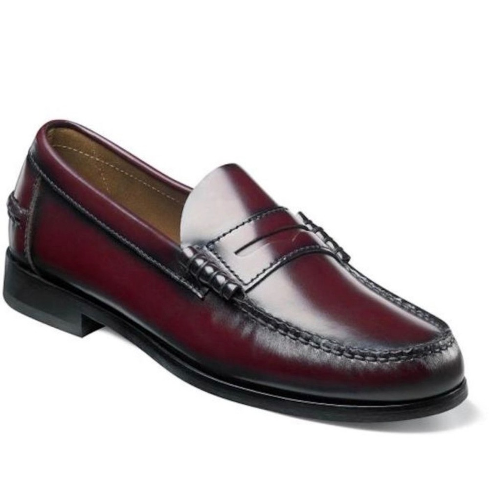 Florsheim Mens Burgundy Leather Penny Loafers Dress Shoes 10.5 D Brazil